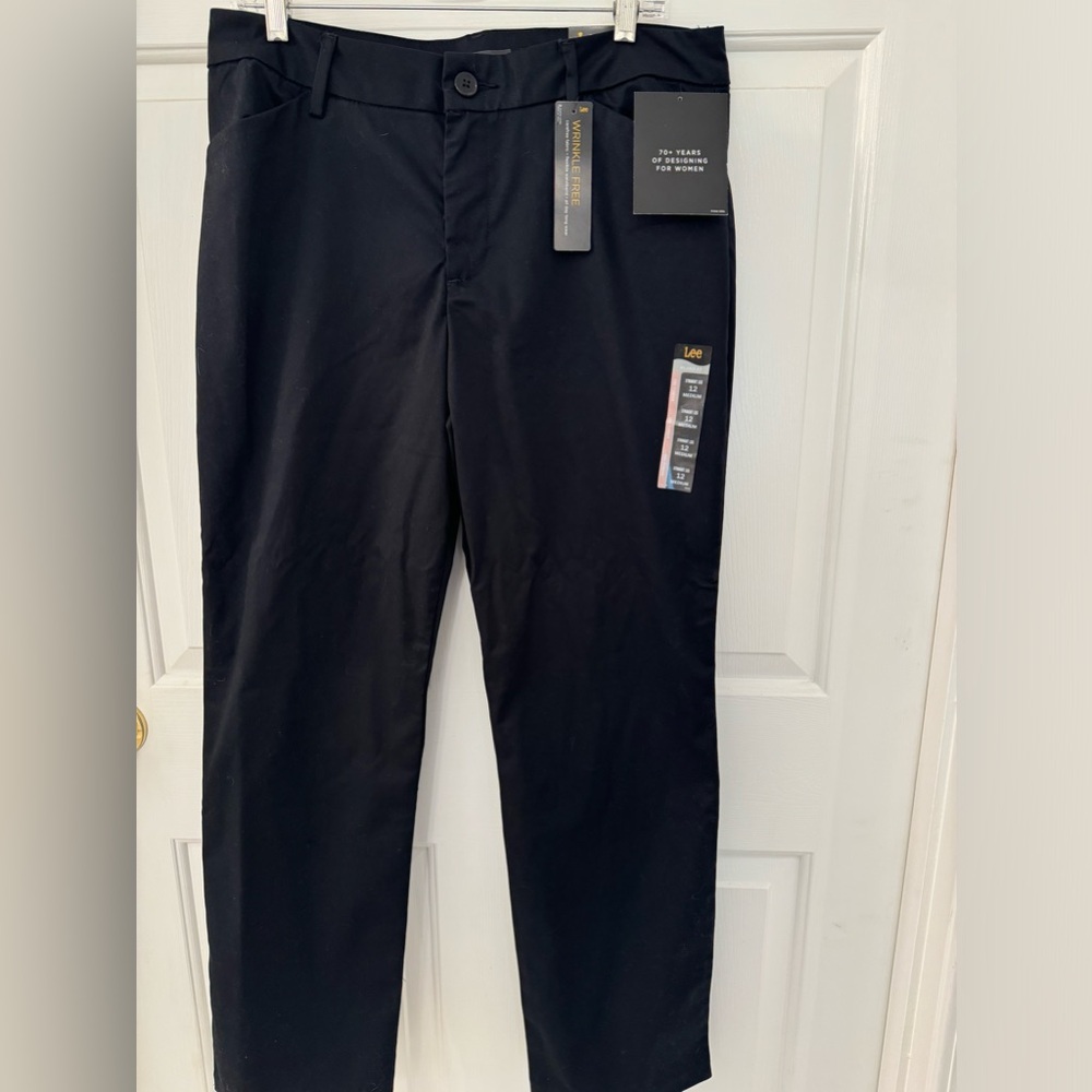 New Lee Relaxed Fit Straight Leg Mid Rise Women’s 12 Regular Black Pants